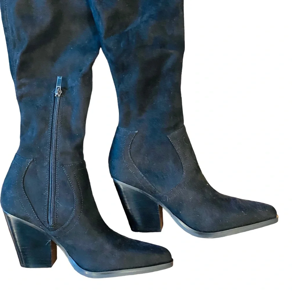 Marc Fisher Meyana Over The Knee Boot Black Suede